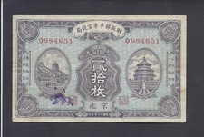 CHINA - 20 COPPER  1923  @ MARKET STABILISATION CURRENCY BUREAU @