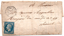 FRANCE small folding letter from Mareuilles with MiNr 19e; 1860