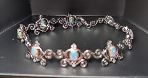 Disney Cinderella Diamonds & Opal Bracelet in Sterling Silver & 10K Rose Gold - Picture 3 of 3