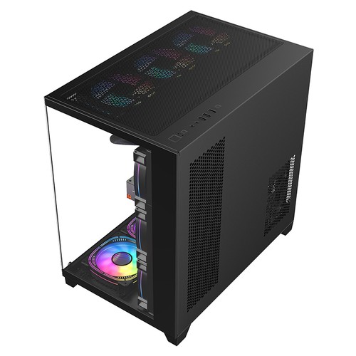 270 Degree Transparent Computer Case Desktop PC Tower For 360 Water Cooler - Afbeelding 7 van 16
