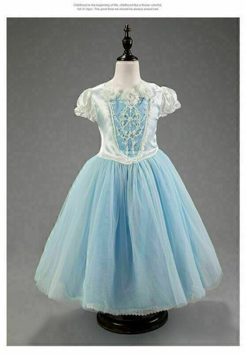 NEW Kids Girls Princess Fancy Dress Up Cosplay Elsa Costume Hooded Party UK - Picture 10 of 16