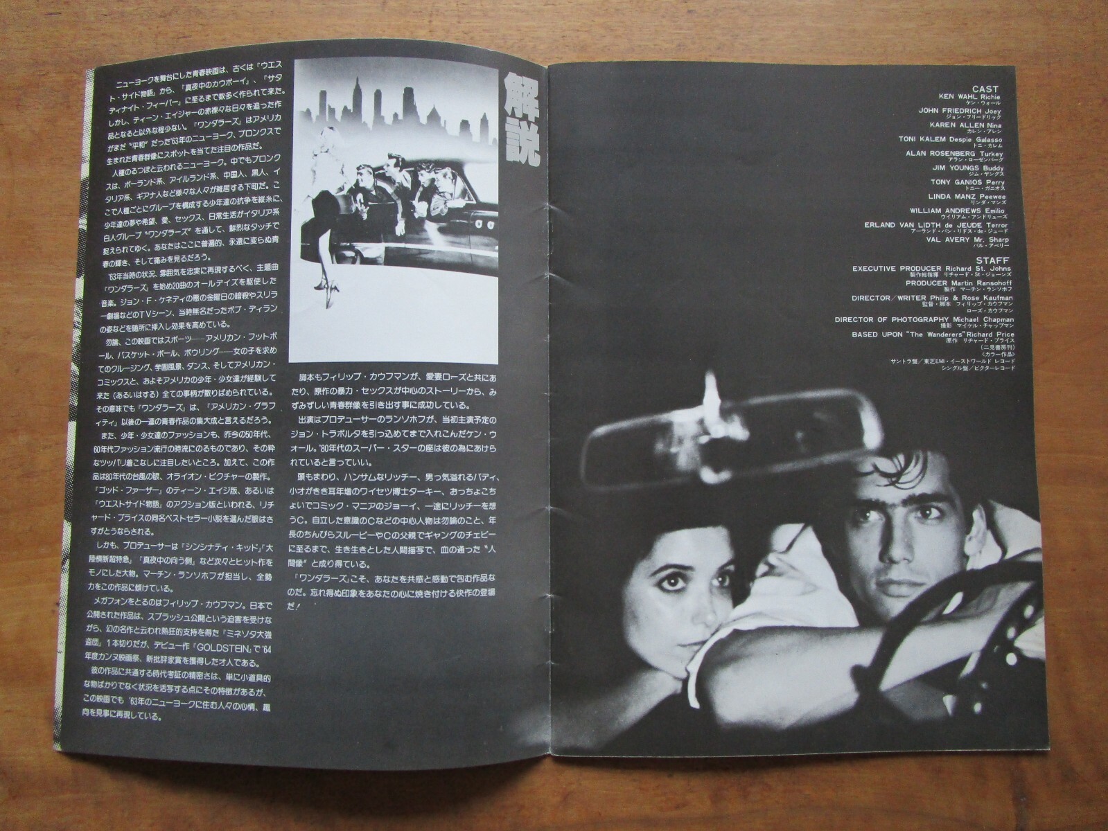 Film The Wanderers Philip Kaufman Ken Wahl Movie Program Japanese Ver F S Ebay
