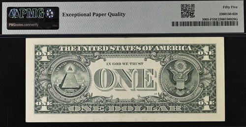 2017A $ Federal Reserve Note PMG 55EPQ - Four-Digit Fancy Serial Number 00002409 - Picture 2 of 3