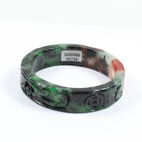 61mm Chinese Hand-carved Multi-Color Jadeite Jade Gems Bangle Bracelet j7666 - Picture 11 of 11