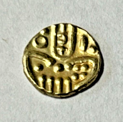 本物保証 ファナム 金貨 コーチン 小型 インド 古銭 ゴールド レア 金 Coachin India Gold Fanam Coin 1600-1750 AD. Stylized Boar