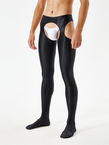 Mens Lingerie Pantyhose High Elastic Stockings Underwear Seamless Shiny Oil - Picture 8 of 116