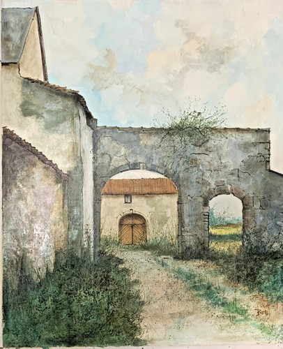 Philippe Bunel "Villa in France" oil on Canvas 21" x 18 - Picture 6 of 8