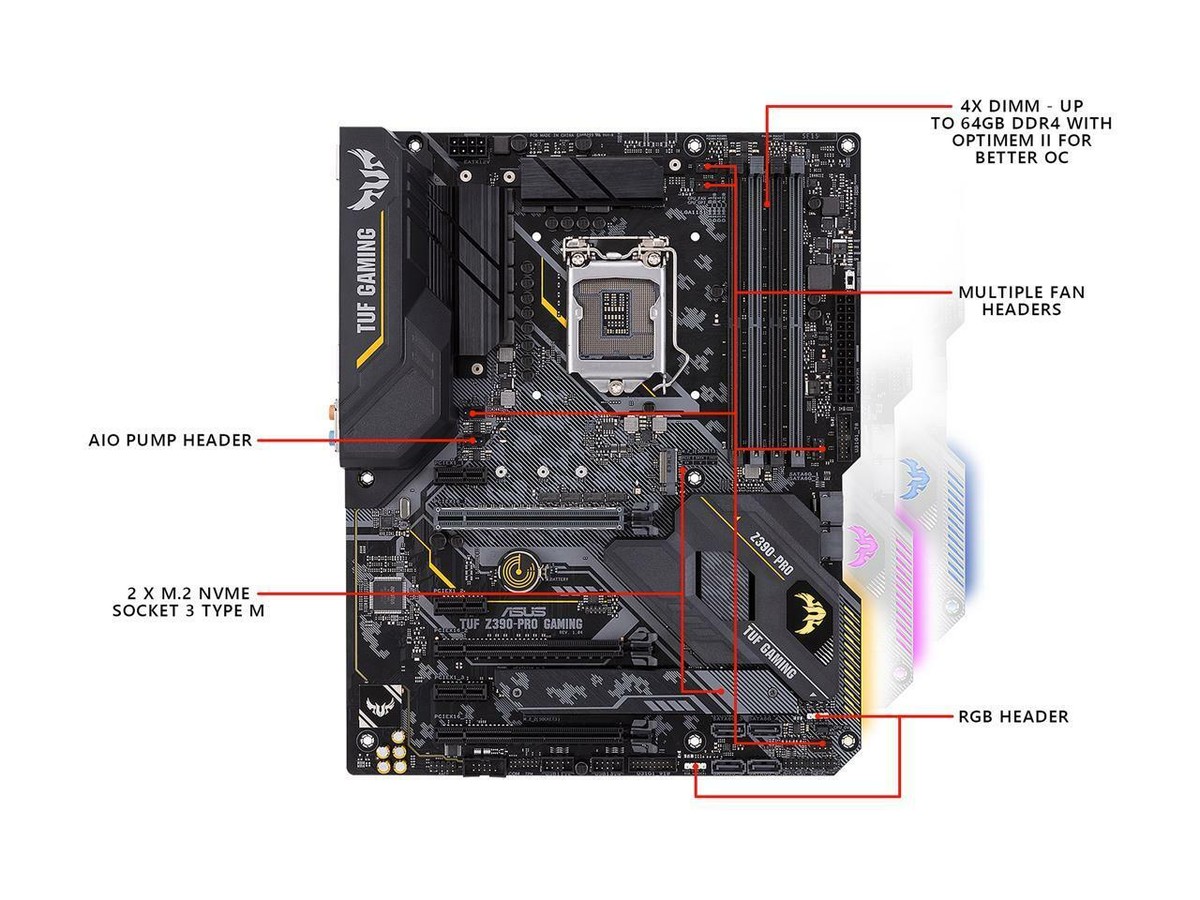 FOR ASUS TUF Z390-Pro Gaming Motherboard Supports DP+HDMI