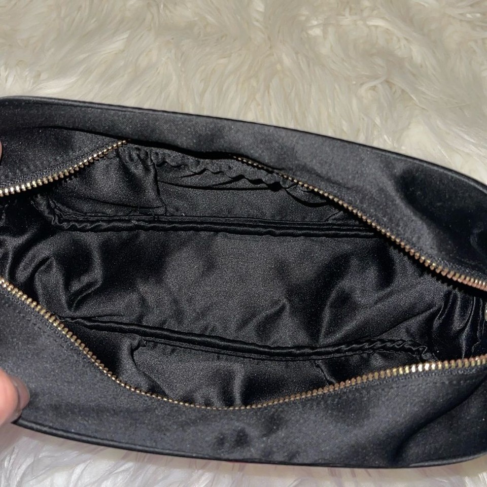 Prada CANDY Parfums Bright Pink & Black Satin Make Up bag /Pouch