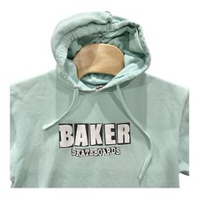 Vintage Y2K Baker Skateboards Mint Green Hoodie Size Small Streetwear