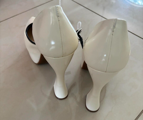 NEU Gianni Bini Leder Creme Plateau Knöchelriemen Heels 9,5M - Bild 2 von 6