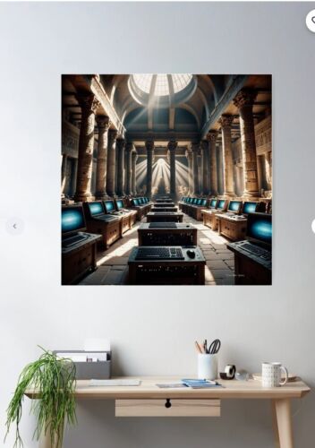 Temple Of Technology Poster - 33.1" x 33.1" - Semi Gloss - Picture 2 of 2