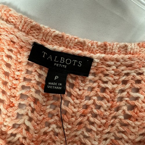 Talbots Petites Womens Loose Knit Marled Salmon Pullover Cotton Sweater Size SP - Picture 5 of 5