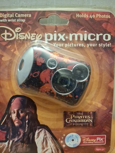 Disney Pix Micro Pirates Of The Caribbean Digital Camera - Black Silver + Figure - Picture 3 of 14