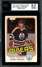 1981-82 O-Pee-Chee NHL #111 PAUL COFFEY HOF Rookie KSA 8.5 NM-MT+ Oilers RC