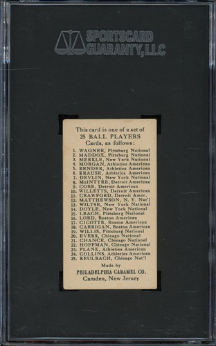 1909 E95 Philadelphia Caramel Baseball Frank Chance SGC 5 - Bild 2 von 2