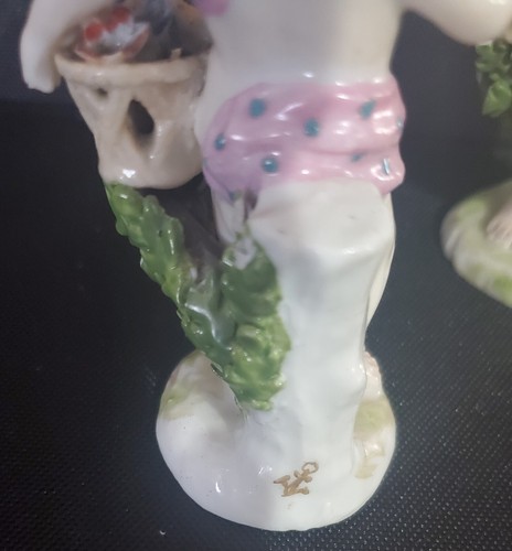 Pair Of Garden Cherubs Angels Flowers Chelsea Style Porcelain Figurine Figure - Bild 9 von 20