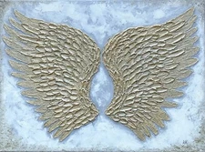 Wings original Textured painting angel wings art Feather 3d painting Wings art