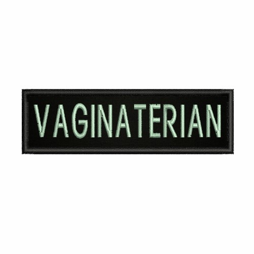 Vaginaterian Patch 4" W x 1.5" T Iron-on Applique Decor Funny Biker Emblem - Picture 16 of 22