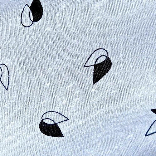 Vintage Slubbed Cotton Fabric, Tear Drop Art Deco Black & White by Wamsutta BTY - Picture 4 of 9
