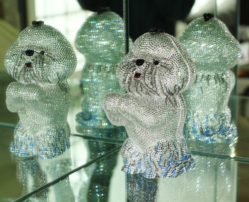 TIMMY WOODS BICHON FRISE Dog SWAROVSKI CRYSTAL PUR