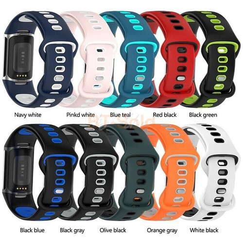 For Fitbit Charge 5 6 Replacement Silicone Wristband Watch Sports Band Strap - Picture 2 of 24