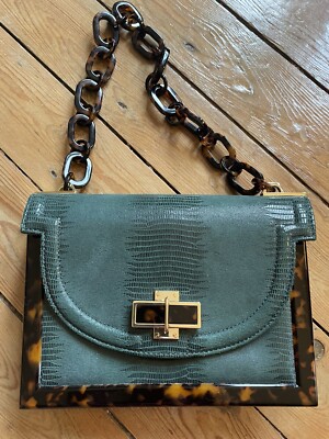 Tory Burch Green And Tortoise Shell Resin Shoulder Bag UK