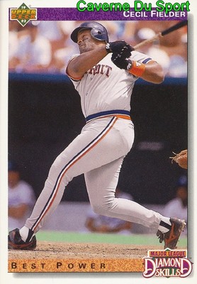 647 CECIL FIELDER DS DETROIT TIGERS  BASEBALL CARD UPPER DECK 1992