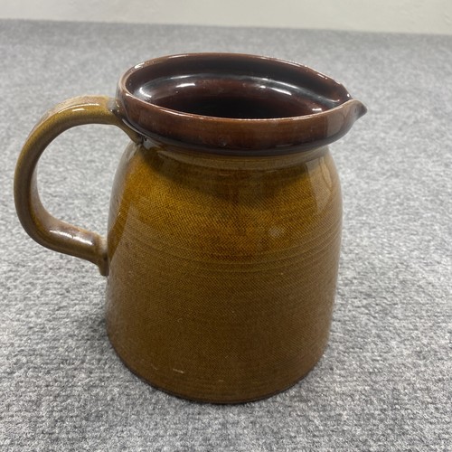 Vintage M. de Poli Italy mustard Brown Ceramic Pitcher - - Picture 9 of 10