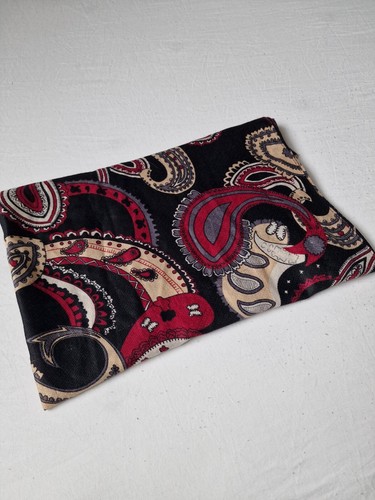 Vintage Scarf Acrylic Black Pink Beige Cream Shapes Floral Art Funky Y2k - Picture 4 of 6