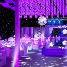 LED Stage Star Backdrop Starry Sky Curtain Background Decor Double-layer Velvet