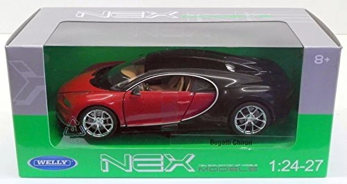 Welly Escala 1/24 Diecast 24077W - Bugatti Chiron - Negro Rojo Foto 4 de 4