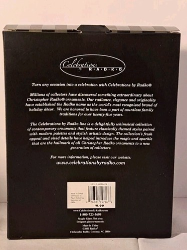 VINTAGE RADCO 2015 CELEBRATIONS SAMMLUNG 6 VERSCHIEDENE GLAS WEIHNACHTSSCHMUCK  - Bild 8 von 10