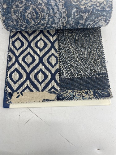 RARE Stout SB Fabric Comfortable Living Denim/Navy #1446 Sample Book - Picture 7 of 10