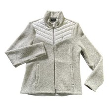 Kjus Alpine Jacket Golf Full Zip Fleece Cashmere Wool Gray Medium Women $400 New