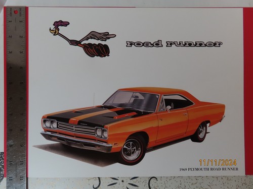 1969 MOPAR Plymouth Road Runner 11" X 14" Print Lithograph on heavy duty paper - Picture 2 of 3