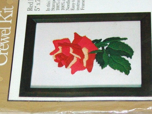 "Kit de puntada groovy retro vintage Caron Red Rose 5x7"" años 70 NUEVO NOS" - Imagen 2 de 3