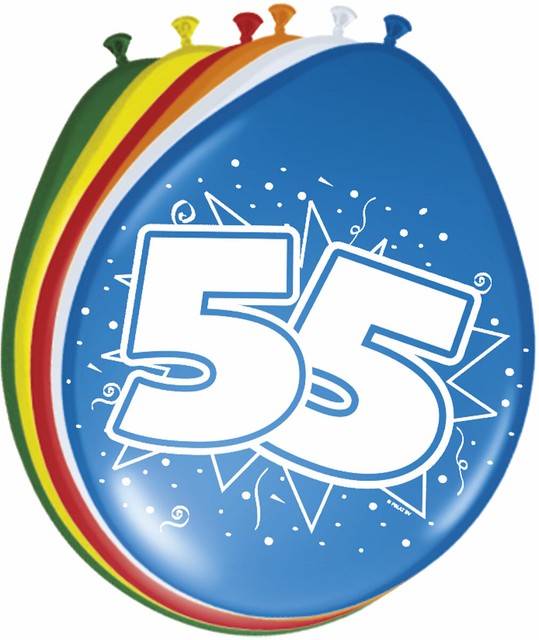 Ballon Bunt Luftballons Zahl 55 Geburtstag 8 St Deko Ballons Party