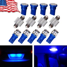 13x Blue LED T10 & 31mm Festoon Bulbs Packge Kit for Interior Map & Dome Lights