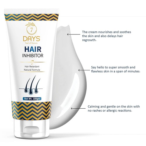 Natural Hair Inhibitor Cream Face, Body, , Hair Removal 100g - Picture 3 of 8