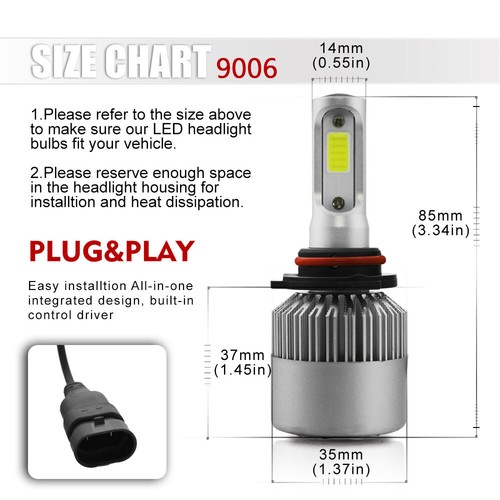 FOR 1997-2005 BUICK CENTURY LED HEADLIGHT LAMP BULBS COMBO High-Low Beam 4pcs - Foto 3 di 11