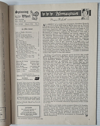 Vtg Magazine Spinning Wheel an National Magazime about Antiques March 1962 - Picture 3 of 10