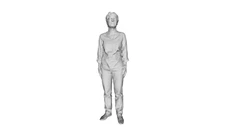 Printle C Femme 075--Older Woman Standing Casual Figure for Dioramas Train Sets