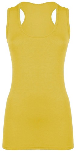 New Women Body con Muscle Vest Long Racer back Gym Stretch Plain Top 8-26 - Picture 19 of 24