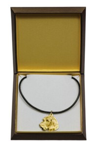 Authentic Dachshund Rough-Haired, Dackel, Teckel II - Dog Collar In Box, Gold-Plated