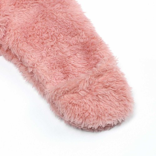 Newborn Baby Fleece Footed Jumpsuit Hooded Winter Snowsuit for Infant Boys Girls - Picture 18 of 35