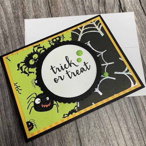 Not So Spooky Spiders Handmade Halloween Greeting Card With Envelope - Picture 3 of 5