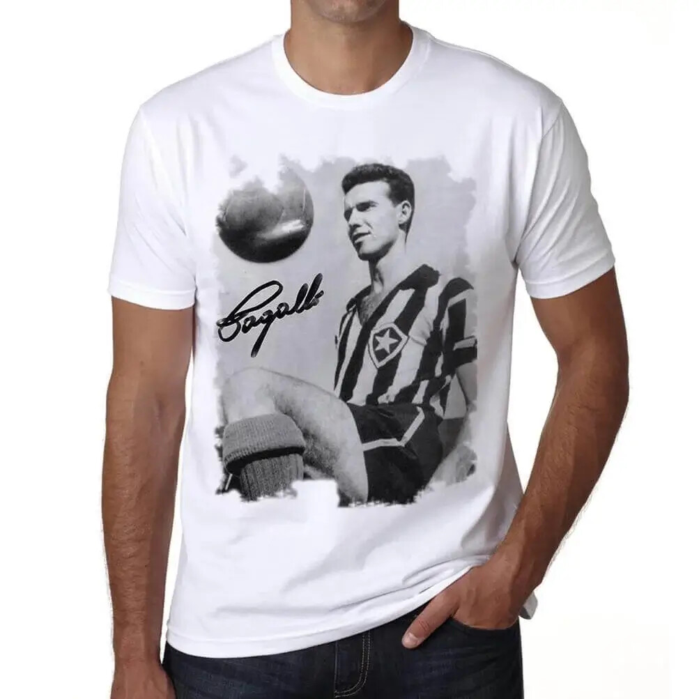 Camiseta Estampada para Hombre Mario Zagallo T-shirt Vintage Manga Corta Regalo