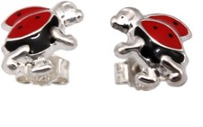 Earrings Ladybug Silver 925 Children's Ear Studs Bug