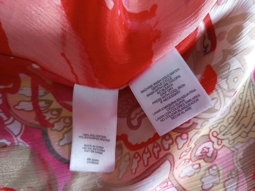 Jones New York Blouse Womens Sz XL  Floral Multi-color Orange Tunic Silky EUC - Picture 10 of 11